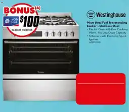 The Good Guys Westinghouse 90cm Dual Fuel Freestanding Cooker - Stainless Steel offer