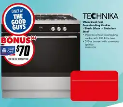 The Good Guys Technika 90cm Dual Fuel Freestanding Cooker offer
