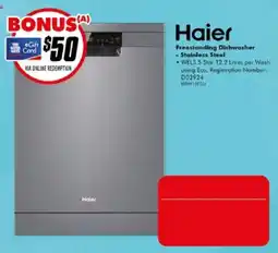 The Good Guys Haier Freestanding Dishwasher - Stainless Steel offer