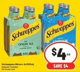 IGA Schweppes Mixers offer