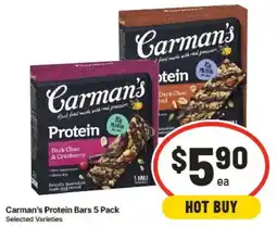 IGA Carman's Protein Bars 5 Pack Selected Varieties offer