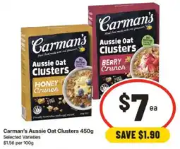 IGA Carman's Aussie Oat Clusters offer