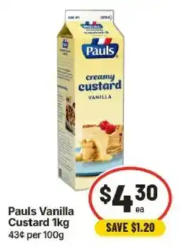 IGA Pauls Vanilla Custard offer