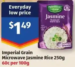 ALDI Imperial Grain Microwave Jasmine Rice offer