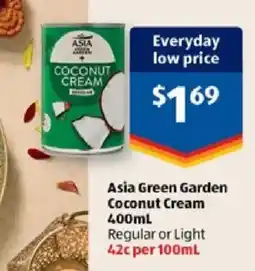 ALDI Asia Green Garden Coconut Cream offer