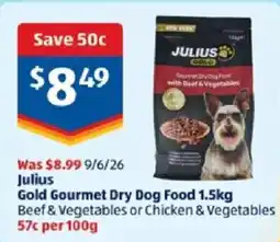 ALDI Julius Gold Gourmet Dry Dog Food offer