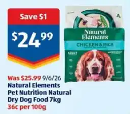 ALDI Natural Elements Pet Nutrition Natural Dry Dog Food offer