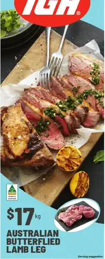 IGA IGA Australian Butterflyed Lamb Leg offer