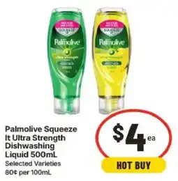IGA Palmolive Squeeze It Ultra Strength Dishwashing Liquid offer