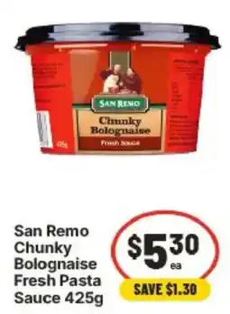 IGA San Remo Chunky Bolognais Fresh Pasta Sauce offer