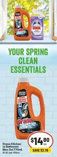 IGA Drano Kitchen Max Gel offer