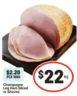 IGA Champagne Leg Ham Sliced or Shaved offer