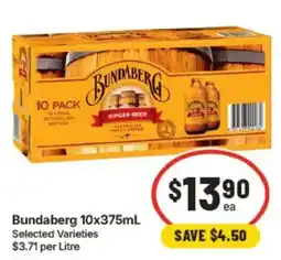 IGA Bundaberg Ginger Beer Selected Varieties offer