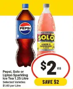 IGA Pepsi, Solo or Lipton Sparkling Ice Tea offer