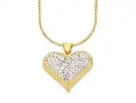 Bevilles Jewellery 9ct Yellow Gold Crystal Heart Necklace offer