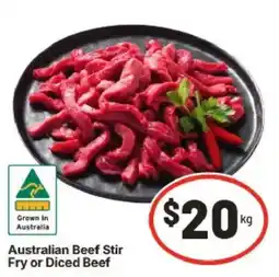 IGA Australian Beef Stir Fry or Diced Beef offer