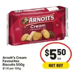 IGA Arnott's Cream Favourites Biscuits offer