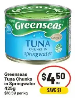 IGA Greenseas Tuna Chunks in Springwater offer