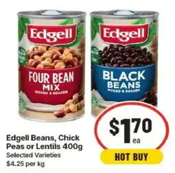 IGA Edgell Beans, Chick Peas or Lentils offer