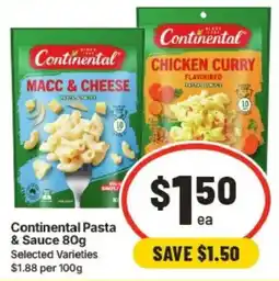 IGA Continental Pasta & Sauce offer