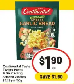 IGA Continental Taste Twists Pasta & Sauce offer