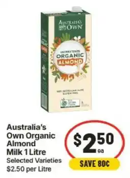 IGA Australia's Own Organic Almond Milk offer