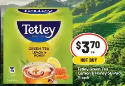 IGA Tetley Green Tea Lemon & Honey offer