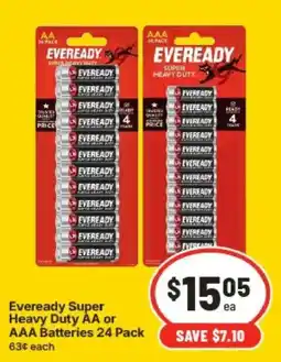 IGA Eveready Super Heavy Duty AA or AAA Batteries offer