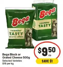 IGA Bega Block or Grated Cheese offer