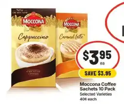 IGA Moccona Coffee Sachets 10 Pack Selected Varieties offer