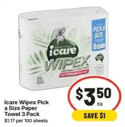 IGA Icare Wipex Pick a Size Paper Towel offer