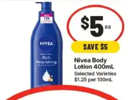 IGA Nivea Body Lotion Rich Nourishing offer