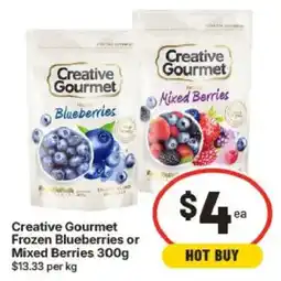 IGA Creative Gourmet Frozen Blueberries or Mixed Berries offer