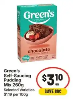 IGA Green's Self-Saucing Pudding Mix offer