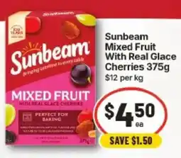 IGA Sunbeam Mixed Fruit With Real Glace Cherries offer