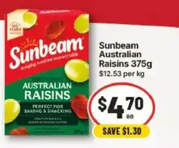 IGA Sunbeam Australian Raisins offer
