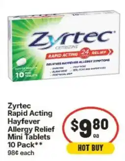 IGA Zyrtec Rapid Acting Hayfever Allergy Relief Mini Tablets offer