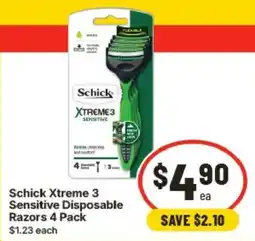 IGA Schick Xtreme 3 Sensitive Disposable Razors offer