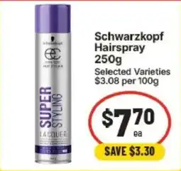 IGA Schwarzkopf Hairspray offer