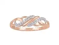 Bevilles Jewellery 9ct Rose Gold Diamond Set Stackable Ring offer