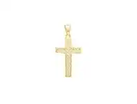 Bevilles Jewellery Cubic Zirconia Cross Pendant in 9ct Yellow Gold offer