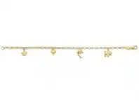 Bevilles Jewellery Children&#039;s 9ct Yellow Gold Silver Infused Charm Bracelet offer