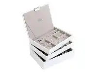 Bevilles Jewellery Stackers Set 3 Classic White Jewellery Box offer