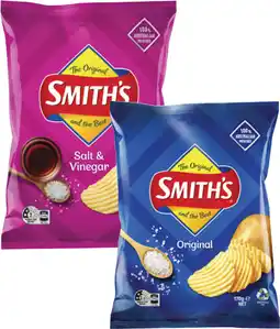 Coles Smith's Crinkle Cut Potato Chips-170g offer