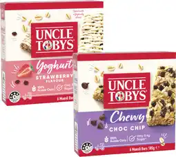 Coles Uncle Tobys Muesli Bars-185g offer