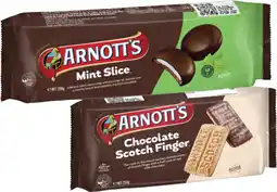 Coles Arnott's Mint Slice or Chocolate Scotch Finger Biscuits 200g-250g offer