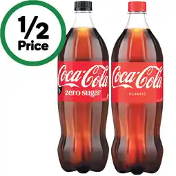 Woolworths Coca-Cola Classic, Zero Sugar or Diet Soft Drink Varieties 1.25 Litre offer