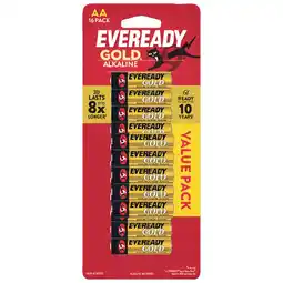 Woolworths Eveready Gold AA or AAA Batteries Pk 16 offer