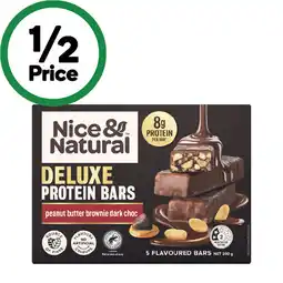 Woolworths Nice & Natural Deluxe Protein Bars 200g Pk 5 or Nut Butter Bars 175g Pk 5 offer