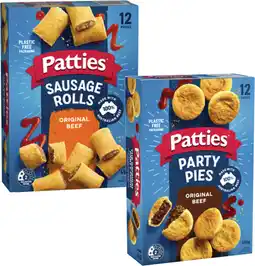 Coles Patties Party Pies or Sausage Rolls 12 Pack 450g-560g offer